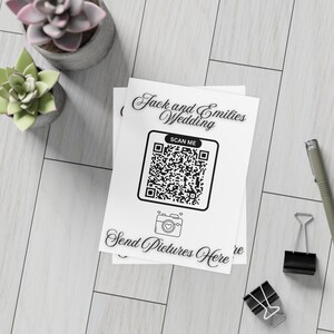Tarjetas de boda QR personalizables para que los invitados envíen fotos, sobres no incluidos, recuerdo de boda, alternativa al libro de visitas,