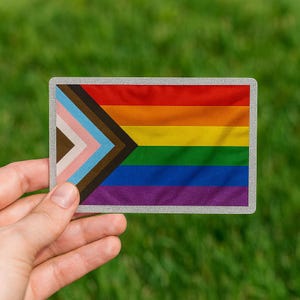 Progress Pride Flag PNG Sticker: Glitter LGBTQ+ Digital Art (Downloadable 300DPI Design)