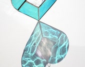 Glasmalerei Liebe Herz Suncatcher Himmelblau März Birthstone ich liebe dich Mama-Liebe-Herz-Dekor danke Geschenk Danke Mutter Geschenk
