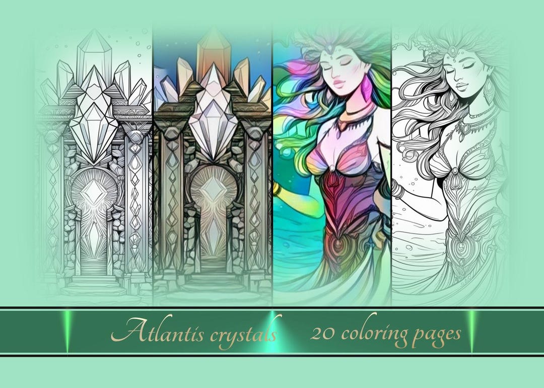 Atlantis Coloring Page, Spiritual Coloring Sheet, Digital Download Art ...