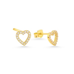 14K Gold Heart Earrings: Handmade Love Jewelry