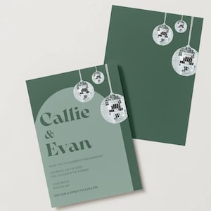 Groovy Green Wedding Invitation