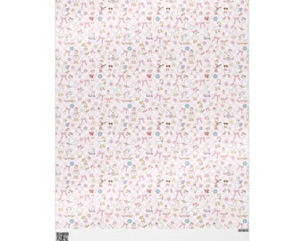 Silly Goose Floral Pattern Wrapping Paper | Pink Checkered Nursery Wrap