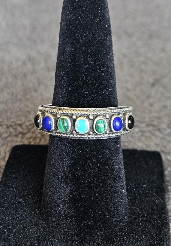 Size 7 1/2 Multi-Colored Sterling Silver Rings-Va… - image 4