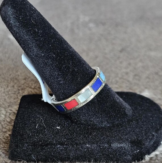 Size 7 1/2 Multi-Colored Sterling Silver Rings-Va… - image 9