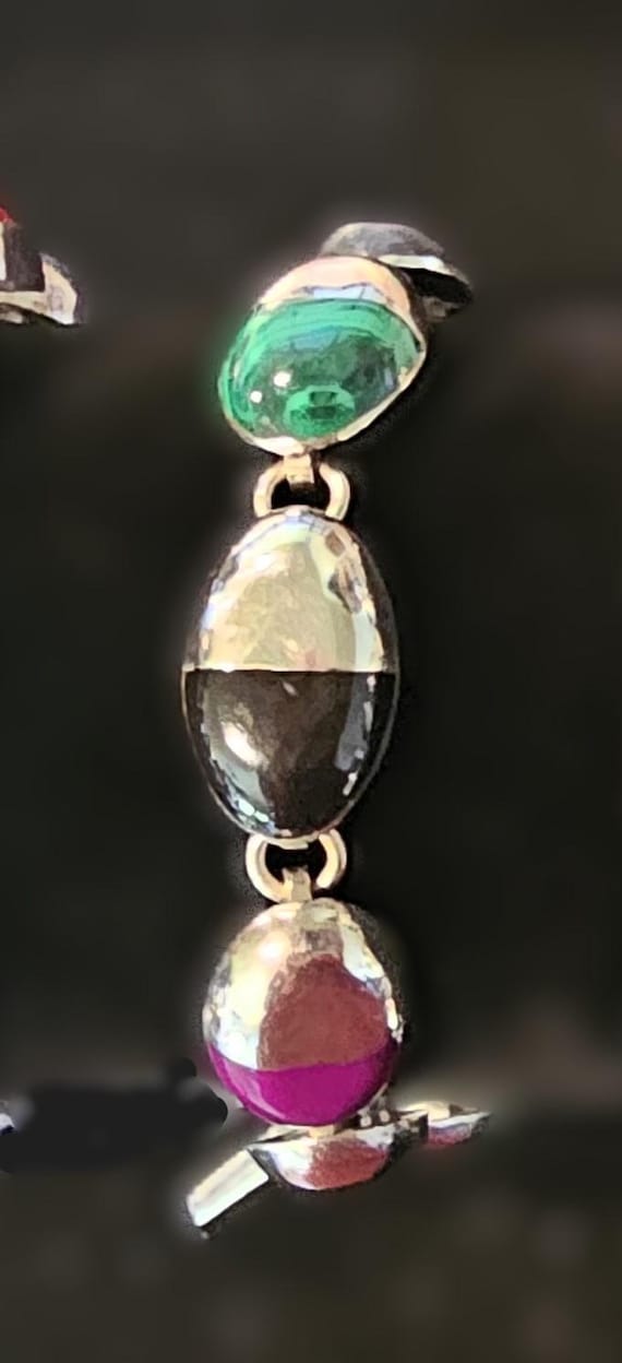 Multi-Colored Sterling Silver Bracelet - image 2