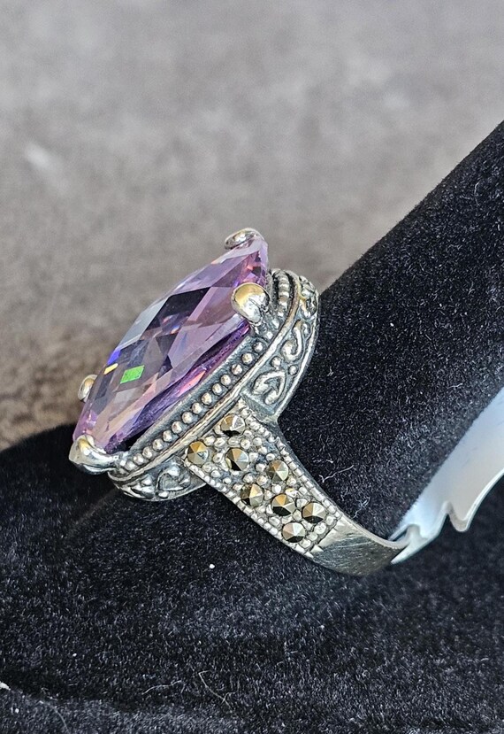 Size 8 Gemstone Sterling Silver Rings-Various Des… - image 12