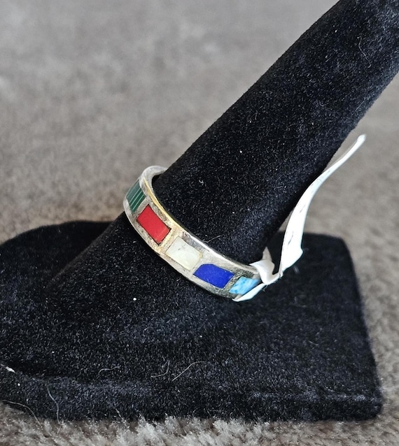 Size 7 1/2 Multi-Colored Sterling Silver Rings-Va… - image 8