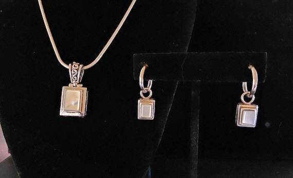 Pearl Sterling Silver Pendant & Earring Set