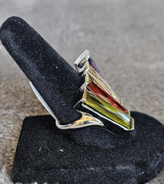 Size 8 Gemstone Sterling Silver Rings-Various Des… - image 3