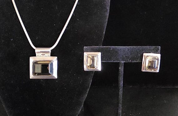Topaz Sterling Silver Pendant & Earring Set