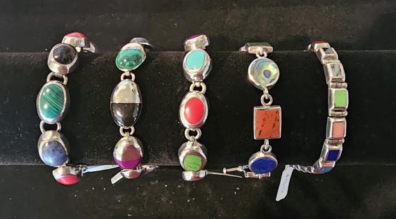 Multi-Colored Sterling Silver Bracelet - image 1