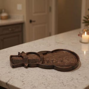 Snowman Holiday Serving Tray – Wooden Christmas Charcuterie Board, Cookie Platter
