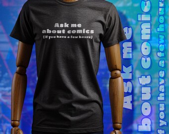 Camiseta gráfica "Pregúntame sobre cómics" / Camiseta de cómic pop art / Camiseta de ropa urbana geek / BOOPMode