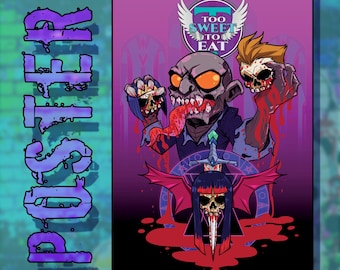 Póster chibi de Too Sweet to Eat, número 03, portada B, 11 x 17 cm / Impresión artística de cómic de terror independiente / BOOPMode