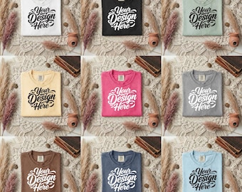 40+ Comfort Colors 1717 Mockup Bundle | C1717 Flatlay Mockup Bundle | Folded Tshirt Mock Up | Real Photo