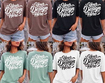 50x Comfort Colors C1717 Tshirt Front & Back Mockup Bundle | CC 1717 T-Shirt Back Bundle | Real Model Mockup | Back of Shirt Dual View Mock