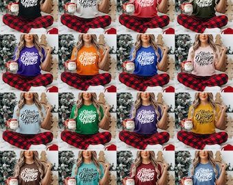 Comfort Colors C1717 Shirt Christmas Mockup Bundle | CC 1717 T-Shirt Mock-up Bundle | Real Model Mock | Cozy Trendy Casual Holiday Aesthetic