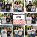 Bella Canvas 3001 Couple Mockup Bundle: Black & White T-Shirt