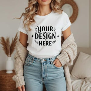 White Bella Canvas 3001 Shirt Mockup Bundle BC3001 WhiteT-shirt Mock-up Bella White Tee Mock White 3001 Real Model Aesthetic Tshirt Mock up