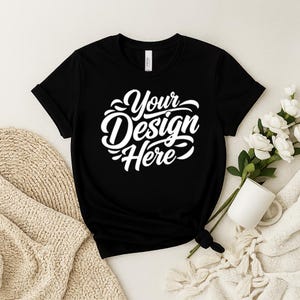 50+ Bella Canvas 3001 Tshirt Flat Lay Mockup Bundle | BC 3001 T-Shirt Flatlay Mock-up Bundle | Real Product | Minimal Simple Background image 7