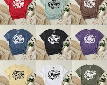 40+ Comfort Colors 1717 Mockup Bundle | C1717 Flatlay Mockup Bundle | Folded Tshirt Mock Up | Real Photo