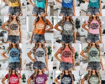 60+ Colors Bella Canvas 3001 Mockups, TShirt Mockup Bundle, 3001 Bella Canvas Bundle, POD Mockup, Best Print on Demand T-Shirt Mockup Bundle