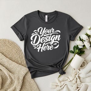 50+ Bella Canvas 3001 Tshirt Flat Lay Mockup Bundle | BC 3001 T-Shirt Flatlay Mock-up Bundle | Real Product | Minimal Simple Background image 4