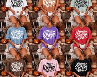 50 Comfort Colors C1717 Mockup | Fall Halloween Shirt Mockup | Pumpkin Patch T-Shirt Mockup | Instant Download