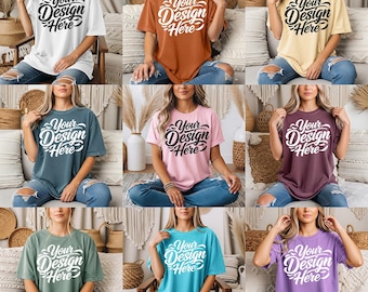 Comfort Colors 1717 T-Shirt Mockup Bundle, 40+ Colors, POD Friendly (Digital Download)