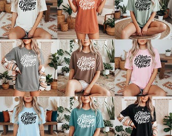40 Colors Comfort Colors 1717 Mockups, TShirt Mockup Bundle, 1717 Comfort Colors Bundle, POD Mockup, Boho Aesthetic T-Shirt CC Mockup Bundle