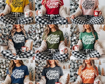Christmas Mockup Bundle, 30+ Christmas mockups, Bella Canvas 3001, Plain Shirt Mockup, T-shirt Bundle, Mockup Shirt Designs, Flat lay mockup