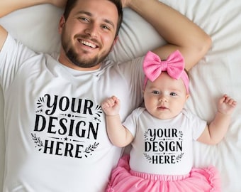 Dad and Baby Shirt Mockup Bundle | Bella Canvas 3001 & 100B (Digital Download)