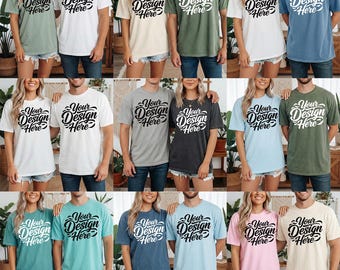 Comfort Colors 1717 Mockup Bundle, Matching Comfort Colors, Comfort Colors Mockup Bundle, Couples Mockup Shirt, CC1717 Couples