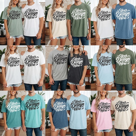 Comfort Colors 1717 Mockup Bundle, Matching Comfort Colors, Comfort Colors Mockup Bundle, Couples Mockup Shirt, CC1717 Couples