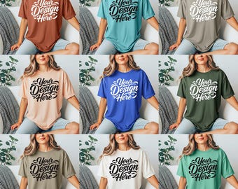 Comfort Colors C1717 Mockup Bundle, CC Tee Shirt Mockup Bundle Print On Demand, Apparel Mockup Bundle Comfort Mockup Bundle Instant Download