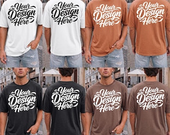 50 Colors Comfort Colors C1717 Mockup Bundle | Mens C1717 T-Shirt Front & Back Mockups |  | Simple Casual Aesthetic Photo