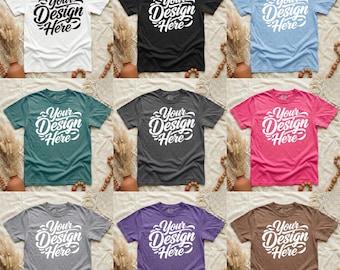 50 Comfort Colors 1717 Mockup Bundle | C1717 Flatlay Mockup Bundle | Folded Tshirt Mock Up | Real Photo