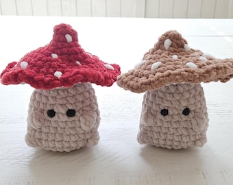 Crochet Chunky Mushroom Guy Handmade Amigurumi Plushie