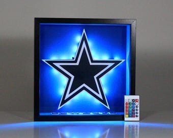 Dallas Cowboys LED 3D Laser Cut Shadow Box