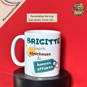 Personalized caricature mug with funny phrase, personalized humor gift, gift for friend, colleague, family