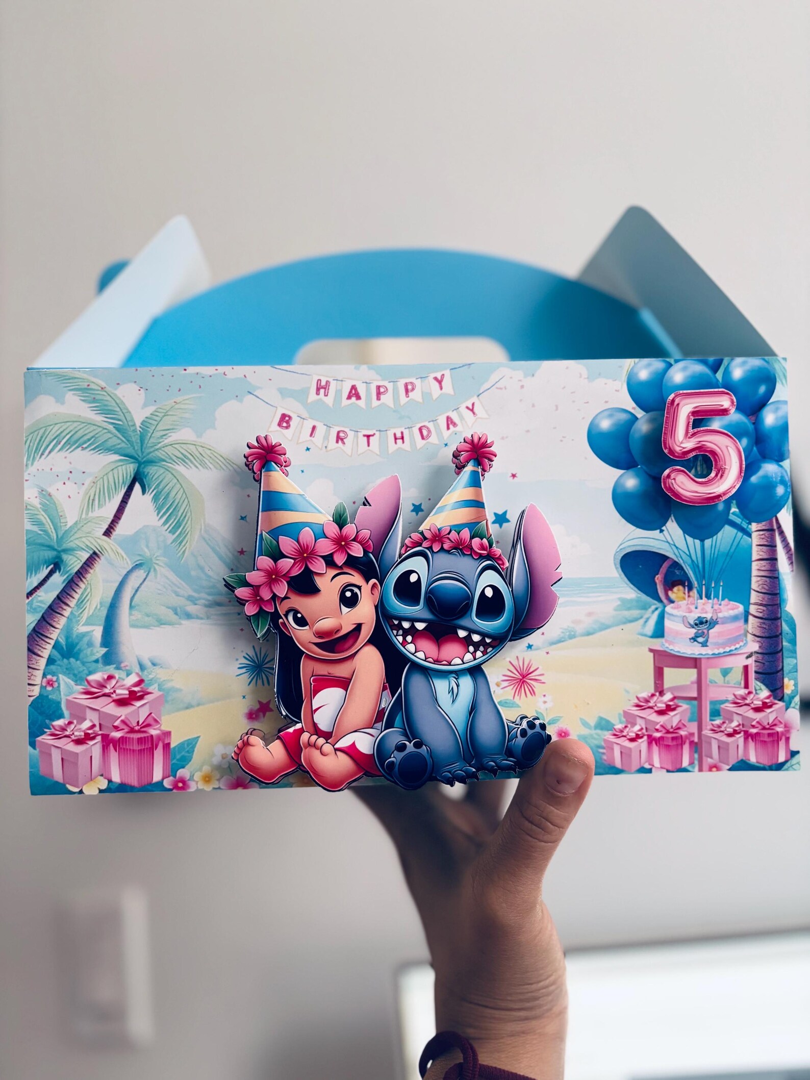 Lilo Box Lilo & Stitch Birthday Gable Boxes | 3D Party Favor Box | Custom Name ...