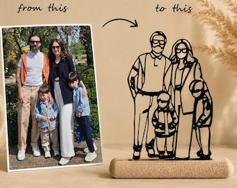 Individuell gestaltetes Familienporträt als Erinnerungsstück | 3D-gedrucktes Silhouette-Porträt (ca. 20 cm hoch)