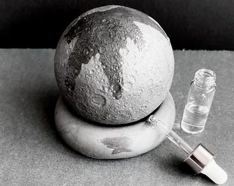 Difusor de aceites esenciales de hormigón Moon: Esfera de aromaterapia hecha a mano