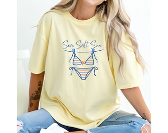 Comfort Colors Bikini T-shirt, Beach Lover Summer Tee