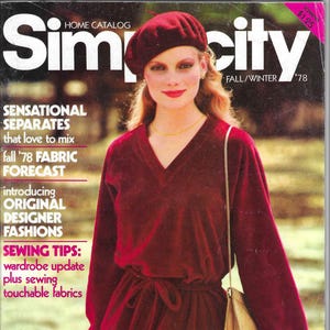 Simplicity Home Catalog Fall/Winter 1978 Pattern Ads NO PATTERNS Sewing Machine Ads Vintage Pattern Catalog