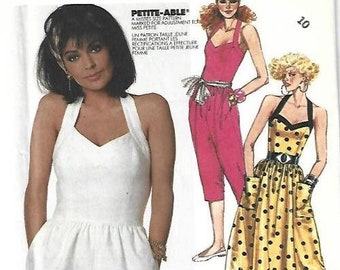 1980s Apollonia Kotero HTF Halter Dress/Jumpsuit/Romper Sweetheart Neckline McCall's 2513 UNCUT FF Bust 32.5 Women's Vintage Sewing Pattern