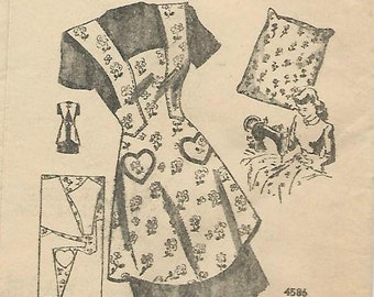 1940s Women's Bib Apron Factory Folds Mailing Envelope Anne Adams 4586 Size Small Bust 32-34 Women's Vintage Sewing Pattern