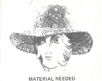 1970s Women's Hat Ozark Sun Hat Bandana Hat UNCUT FF Women's Vintage Sewing Pattern