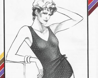 Stretch & Sew 1330 1980s Modest Skirted Swimsuit Uncut FF Bust 30-44 Women's Vintage Sewing Pattern